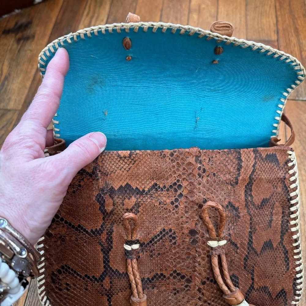 Vintage Handmade Snakeskin‎ Bag